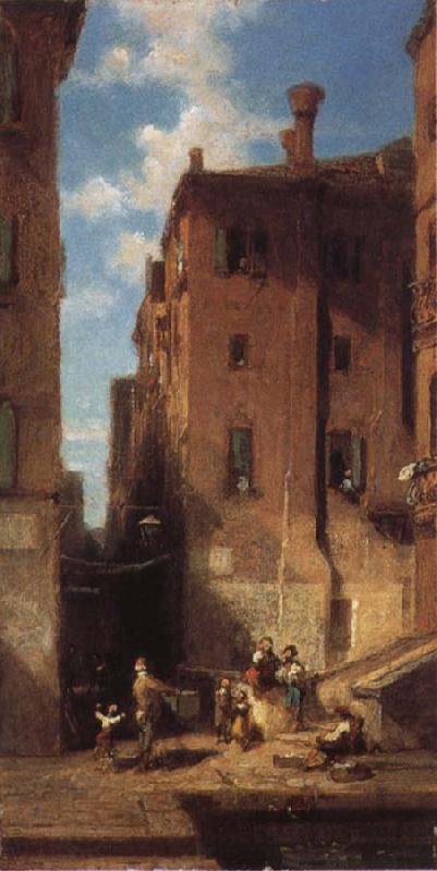 Carl Spitzweg Street in Venice oil painting picture